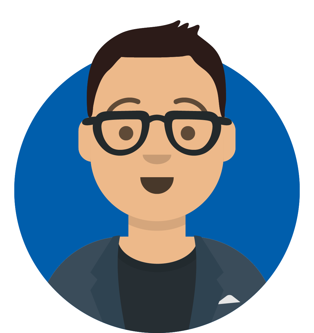 Avatar icon (man with glasses)