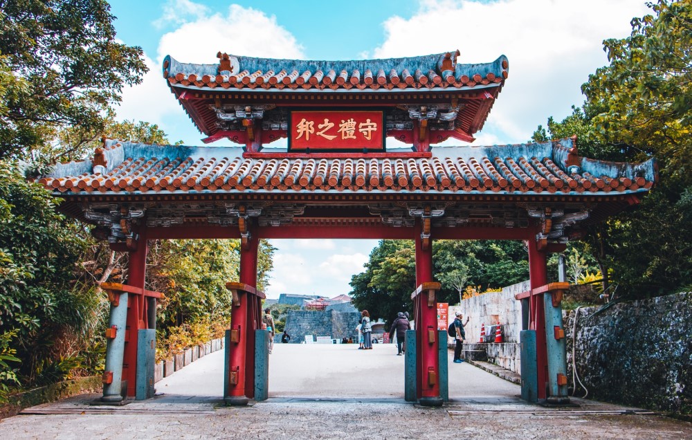 a Japanese style gate to a shrine or temple