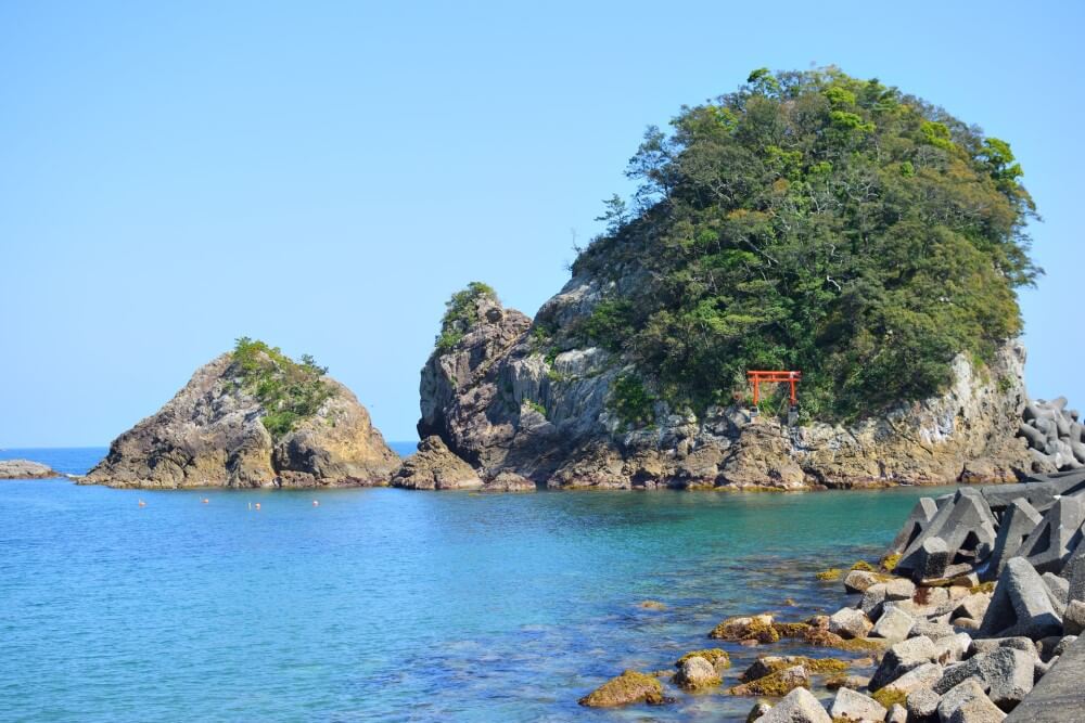 a small island in Japan with a shinto shrine